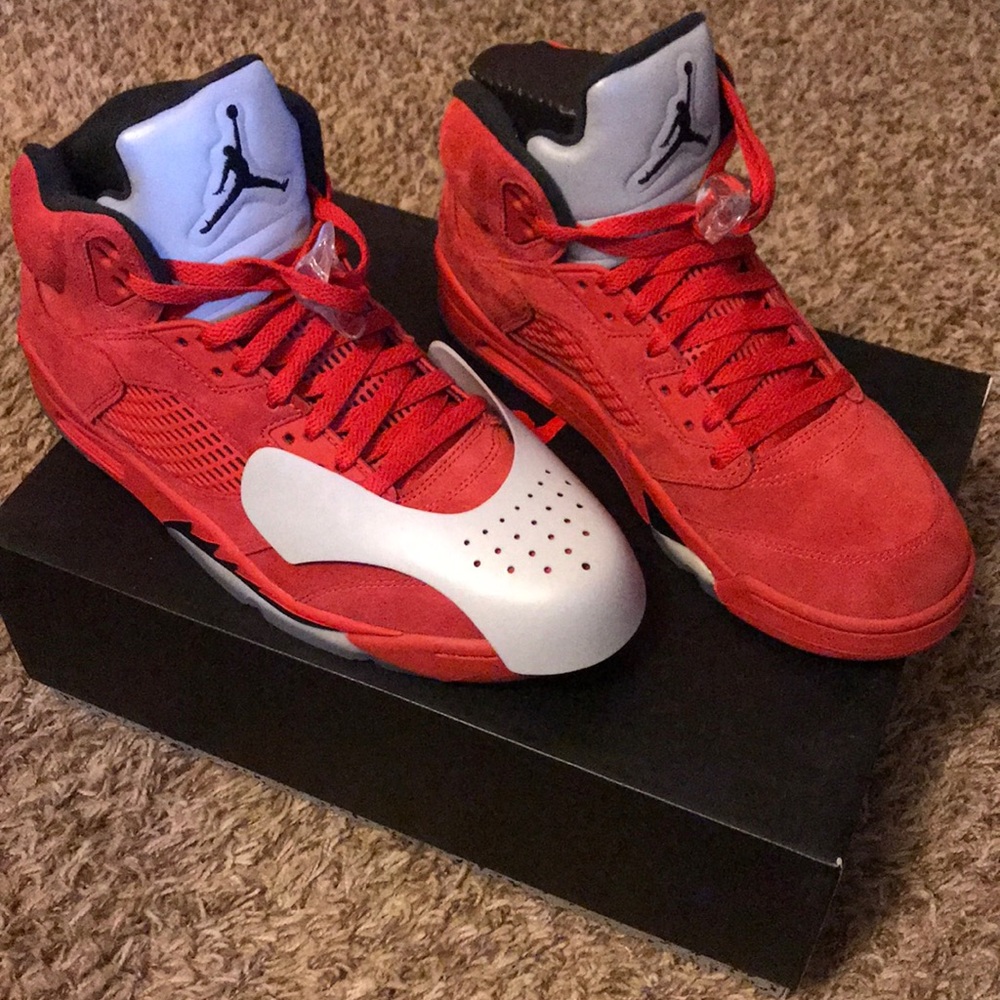 Jordan 5 Red Suede with toe guards